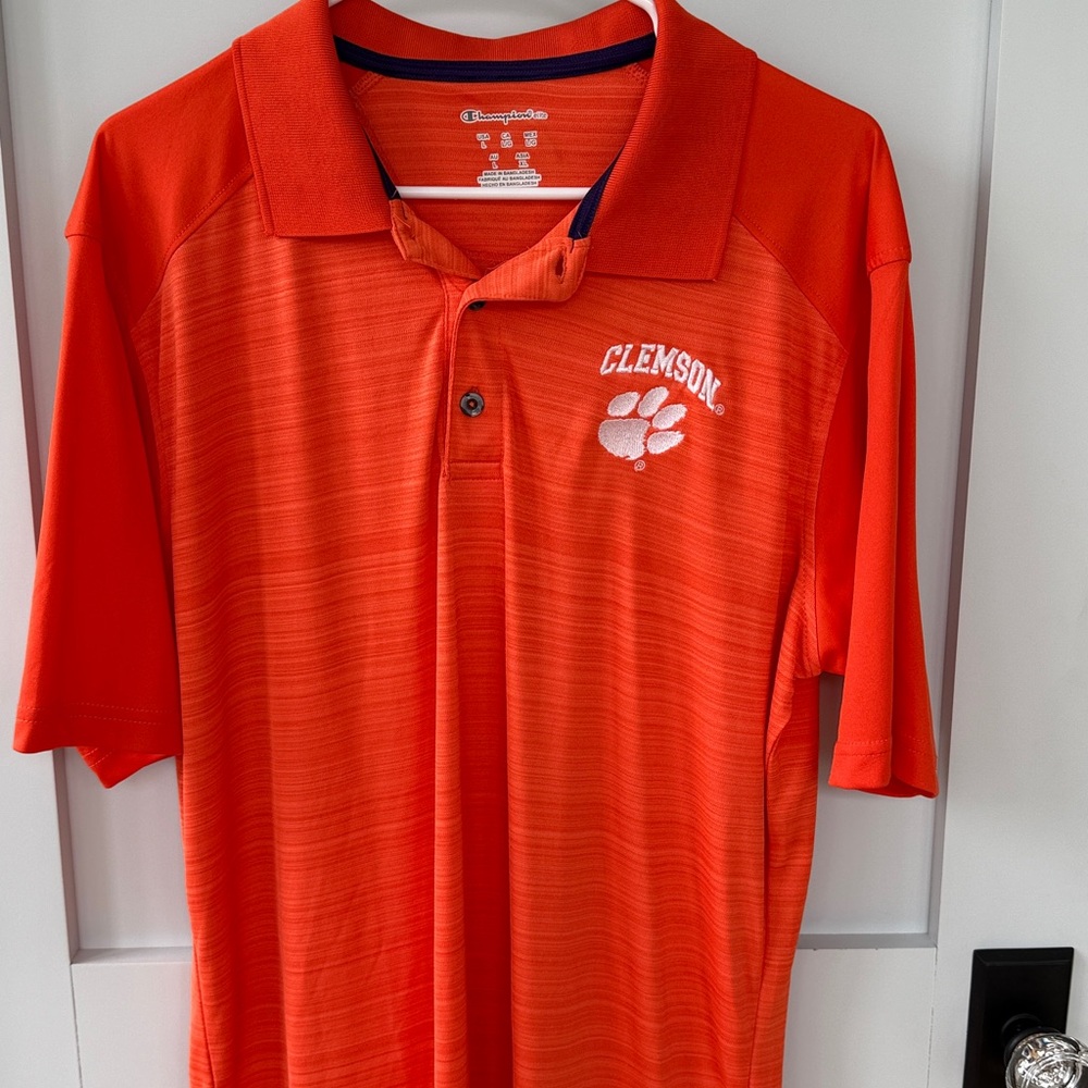 Clemson Tigers Polo Shirt XL Champion Orange